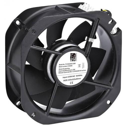 TRU COMPONENTS TC-NA22580-230B1 axiální ventilátor, 230 V/AC, 1150 m³/h, (d x š x v) 225 x 225 x 80 mm, TC-12774584