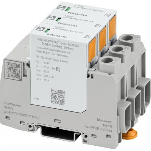 Phoenix Contact 1466772 VAL-SPP-T2-1000DC-PV-2+V-UT svodič přepětí Přepětová ochrana pro: rozvodná skříň 40 kA 1 ks