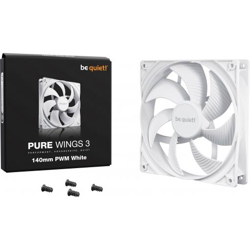 BeQuiet PURE WINGS 3 White 140mm PWM PC větrák s krytem bílá (š x v x h) 140 x 25 x 140 mm