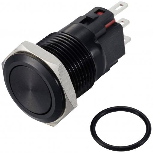 TRU COMPONENTS TC-12647500 tlačítkový spínač 250 V/AC 3 A 1x vyp/zap IP65 s aretací Eloxovaný hliník 1 ks