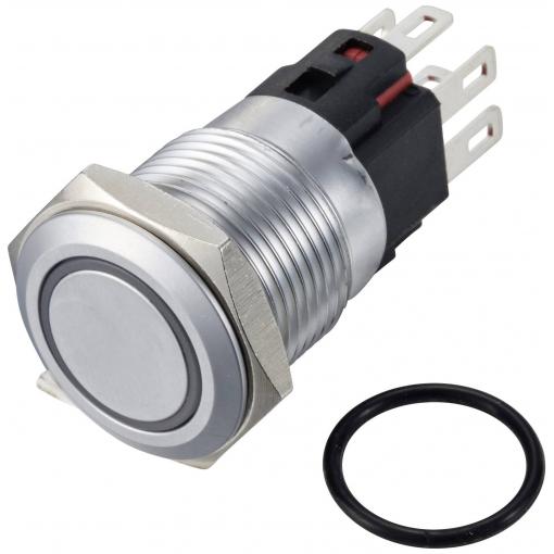TRU COMPONENTS TC-12647516 tlačítko 250 V/AC 3 A 1x vyp/(zap) IP65 RGB bez aretace Mosaz, pochromovaná 1 ks