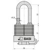 Basi 6151-3000 visací zámek 39 mm zámky s různými klíči černá na klíč