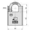 Basi 6160-5000 visací zámek 50 mm zámky s různými klíči stříbrná na klíč