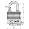 Basi 6150-3000 visací zámek 39 mm zámky s různými klíči černá na klíč