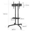 Hama 00220874 TV kolečkový vozík 81,3 cm (32) - 190,5 cm (75) nastavitelná výška