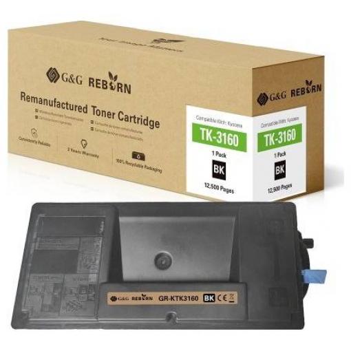 G&G Toner náhradní Kyocera TK-3160 kompatibilní černá 12500 Seiten Reborn remanufactured 21295
