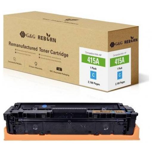 G&G Toner náhradní HP 415A kompatibilní azurová 2100 Seiten Reborn remanufactured 21270