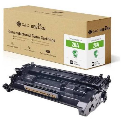G&G Toner náhradní HP, Troy 26A kompatibilní černá 3100 Seiten Reborn remanufactured 21232