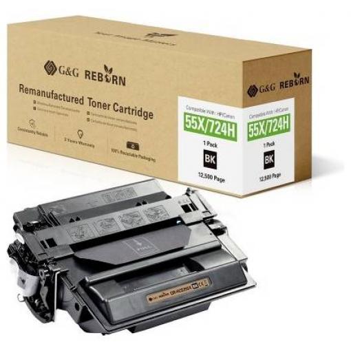 G&G Toner náhradní Canon, HP, Troy 55X kompatibilní černá 12500 Seiten Reborn remanufactured 21223