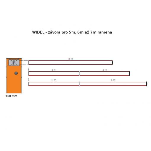 WIDEL - automatická závora pro ramena 5, 6 a 7m