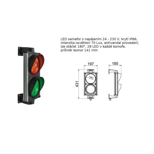 CHRONOS - LED dvoukomorový semafor kovový 24-230V
