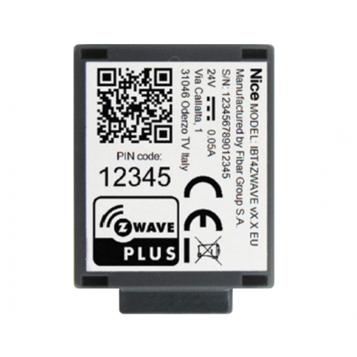 IBT4ZWAVE Nice BiDi ZWave modul pro instalaci do řídicích jednotek pohonů NICE a NICEHOME