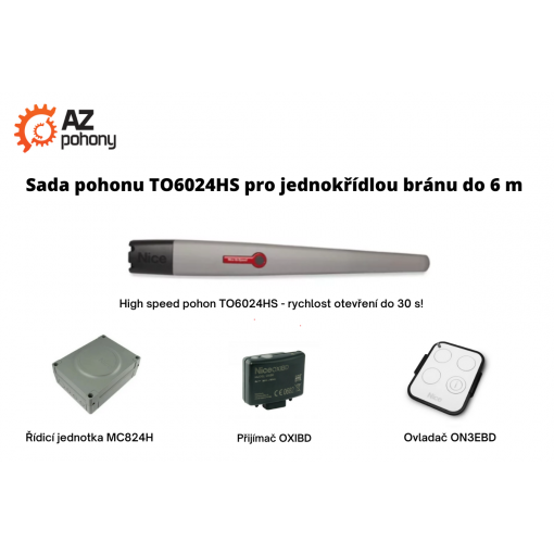 TO6024HS kit1K - sada pohonu TO6024HS pro jednokřídlou bránu do 6 m