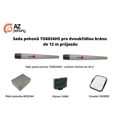 TO6024HS kit - sada pohonu TO6024HS pro dvoukřídlou bránu do 12 m průjezdu