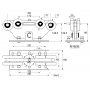 MEDIO-9 samonosný systém 98x98x5 mm pro posuvné brány do 500 kg / 8,5 m otvor (C399M/Fe 1x 6 m černý profil, C3999M 2ks, C396M 1ks, C397M 1ks), intenzivní provoz