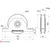 C425/100/20 - Kladka ø 100 mm pro zapuštění do jeklu Combi Arialdo, U20 profil, nosnost 230 kg - Kladka ø 100 mm pro zapuštění do jeklu Combi Arialdo, U20 profil, nosnost 230 kg