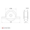 C425IX/80/20 Kladka ø 80 mm pro zapuštění do jeklu, O profil, nosnost 200 kg, nerezová / AISI304