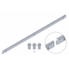 Hřeben INOX 30 x 10 mm, L = 1000 mm, M4, max. do 1900 kg, 3 x úchyt + šrouby, nerezový