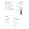 Hřeben INOX 30 x 10 mm, L = 1000 mm, M4, max. do 1900 kg, 3 x úchyt + šrouby, nerezový