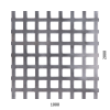 děrovaný plech čtvercový řadový Fe, otvor: 10x10mm, rozteč: 14mm, (2000x100x1,0mm)