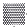 děrovaný plech kruhový přesazený Fe, otvor: ø 10 mm, rozteč: 15 mm, (2000x1000x1 mm)