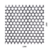 děrovaný plech kruhový přesazený Zn, otvor: ø 10 mm, rozteč: 15 mm, (2000x1000x1 mm)