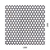 děrovaný plech kruhový přesazený Fe, otvor: ø 6.0 mm, rozteč: 9.0 mm, (2000x1000x1,5 mm)