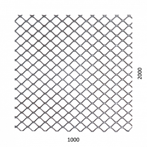 tahokov Zn čtvercové oko: 20x15mm, můstek: 1,7mm (2000x1000x1,5mm)