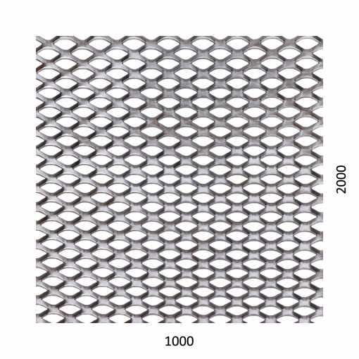 tahokov Fe kosočtvercová oka: 22x12mm, můstek: 3mm (2000x1000x2mm)