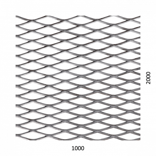 tahokov Fe kosočtvercová oka: 42x12mm, můstek: 3mm (2000x1000x2mm)