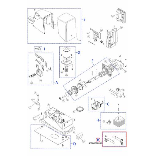 SPGAP10600 kit (PMD0885.4610, PMD0886.4610) mechanický doraz pro posuvné brány, set pravý + levý