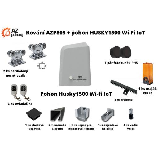 Sada kování AZP805 + pohon Husky1500 Wi-fi IoT až do 5,5 m průjezdu