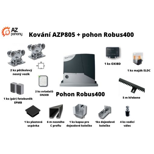 Sada kování AZP805 + pohon Robus400 až do 5,5 m průjezdu
