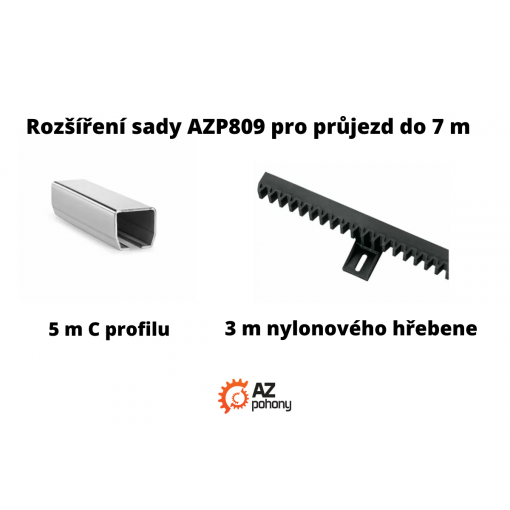 Rozšíření sady AZP809 pro průjezd do 7 m (3 m hřebene a 5 m C profilu)