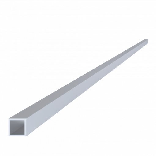 Hliníkový jekl 15x15x1,5 mm, délka 6000 mm, materiál EN AW-6060 T66, přírodní hliník bez povrchové úpravy, cena za kus