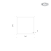 Hliníkový jekl, 50x50x3 mm, délka 6000 mm, materiál EN AW-6060 T66, přírodní hliník bez povrchové úpravy, cena za kus