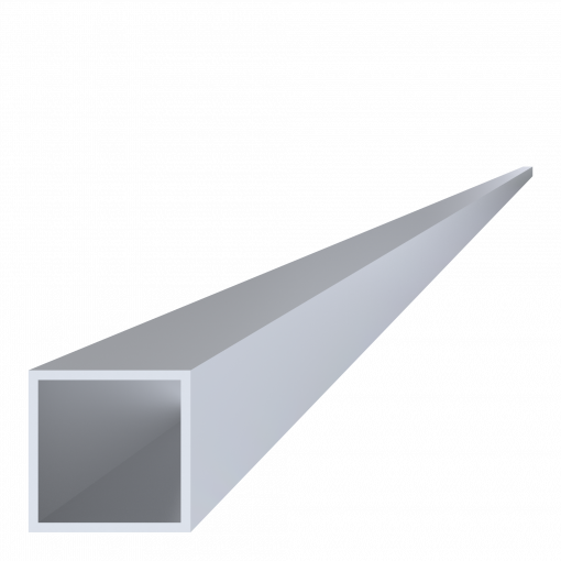 Hliníkový jekl, 50x50x3 mm, délka 6000 mm, materiál EN AW-6060 T66, přírodní hliník bez povrchové úpravy, cena za kus