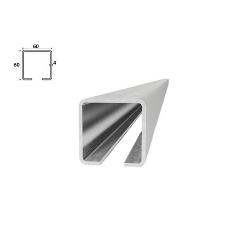C60ZX - nosný pozinkovaný C profil 60x60x4 mm pro samonosné posuvné brány - C60ZX - nosný pozinkovaný C profil 60x60x4 mm pro samonosné posuvné brány 1 m, cena za kus