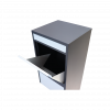 Box na balíky (410x385x1020mm) s přepadovou lištou na ochranu balíků, tloušťka 0.8mm) velikost balíku: 320x300x260mm, barva: Černé tělo + bílý vhod