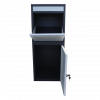 Box na balíky (410x385x1020mm) s přepadovou lištou na ochranu balíků, tloušťka 0.8mm) velikost balíku: 320x300x260mm, barva: Černé tělo + bílý vhod