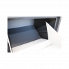 Box na balíky (410x385x720mm) s přepadovou lištou na ochranu balíků, tloušťka 0.8mm) velikost balíku: 320x300x180mm, barva: Černé tělo + bílý vhod