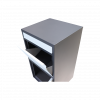 Box na balíky (410x385x720mm) s přepadovou lištou na ochranu balíků, tloušťka 0.8mm) velikost balíku: 320x300x180mm, barva: Černé tělo + bílý vhod