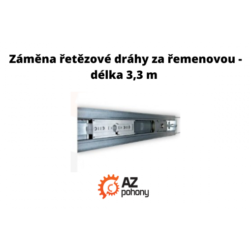 Řetězová dráha pro garážové pohony v jednom kuse délky 3,3 m