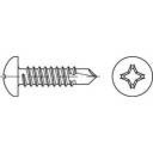 TOOLCRAFT 141422 závrtný šroub 3.9 mm 22 mm křížová drážka Philips DIN 7504 ocel galvanizováno zinkem 1000 ks