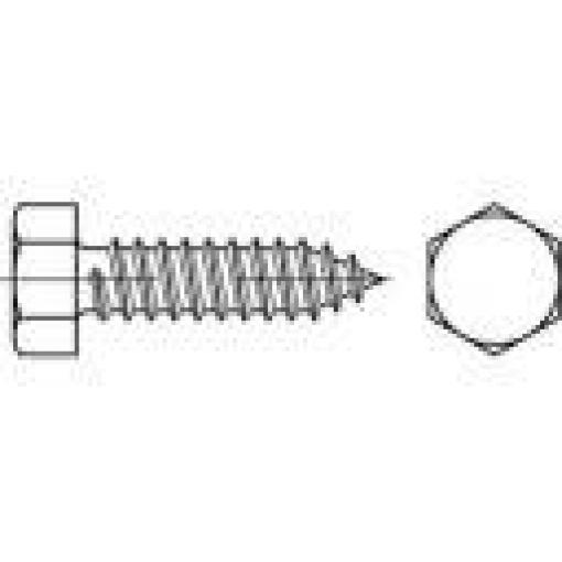 TOOLCRAFT 144542 šestihranný šroub do plechu 3.9 mm 25 mm vnější šestihran DIN 7976 ocel galvanizováno zinkem 500 ks