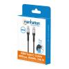 Manhattan Thunderbolt™ kabel USB 4.0 Thunderbolt ™ (USB-C ®) zástrčka 1.00 m černá oboustranně zapojitelná zástrčka, dvoužilový stíněný 356374