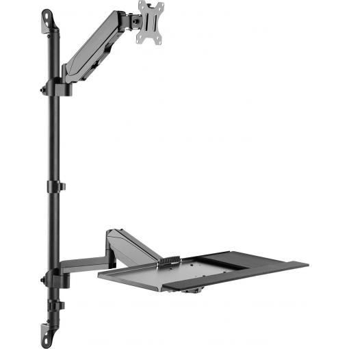 My Wall držák na zeď pro monitor HL64L 1 Displej: (s) 43,2 cm (17) - 81,3 cm (32) černá nastavitelná výška, naklápěcí, nakláněcí, odkládací místo na klávesnici