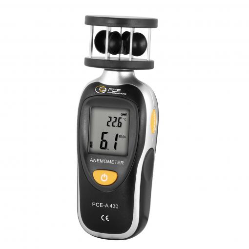 PCE Instruments anemometr 2.5 do 105 km/h, s funkcí měření teploty, PCE-A 430