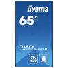 Iiyama ProLite LH6565UHSB-B1 displej Digital Signage Energetická třída (EEK2021): E (A - G) 163.8 cm (64.5 palec) 3840 x 2160 Pixel 24/7 Funkce proti