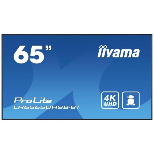 Iiyama ProLite LH6565UHSB-B1 displej Digital Signage Energetická třída (EEK2021): E (A - G) 163.8 cm (64.5 palec) 3840 x 2160 Pixel 24/7 Funkce proti